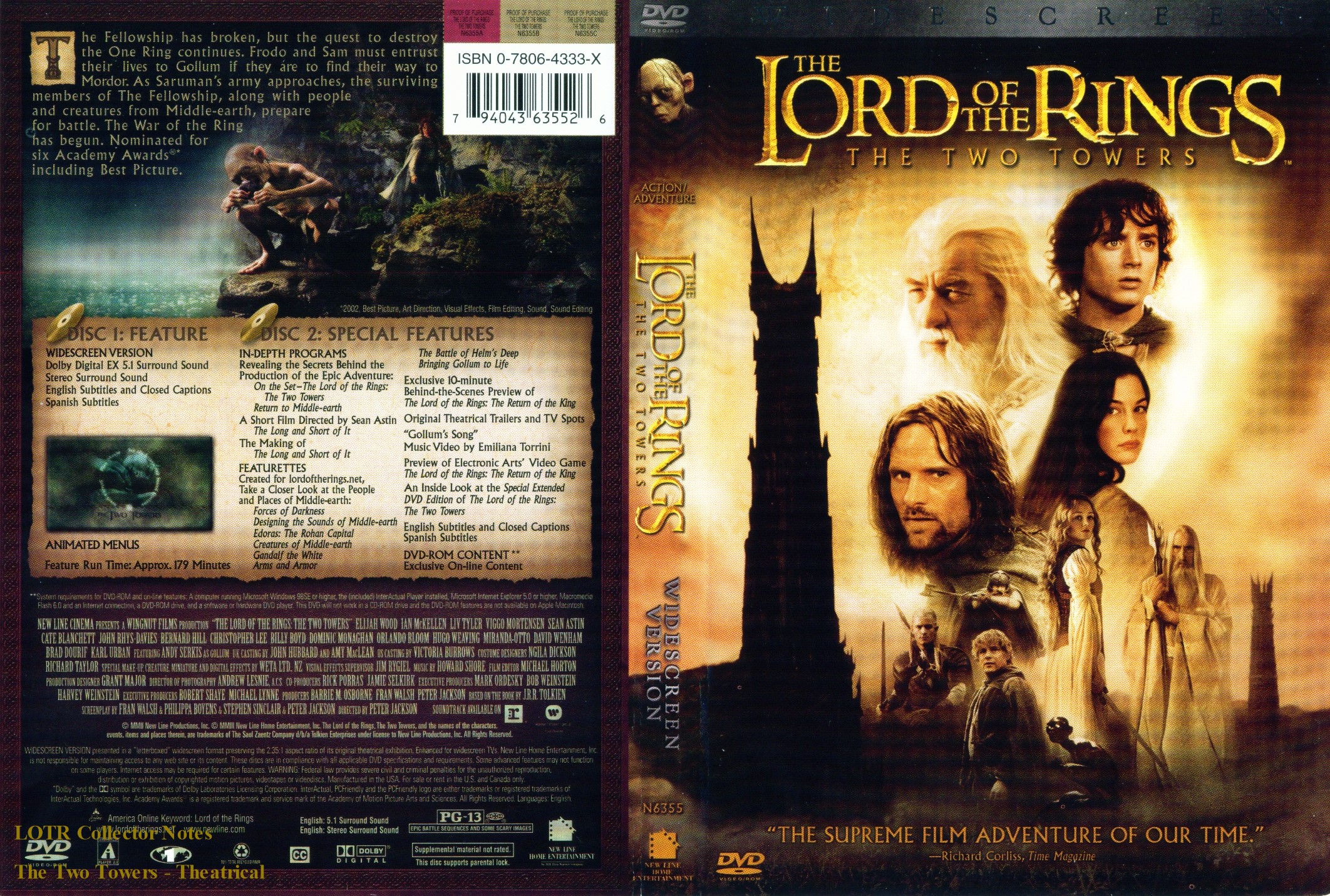 The Lord of the Rings: The Fellowship of the Ring (DVD, 2-Disc Set,  Fullscreen)